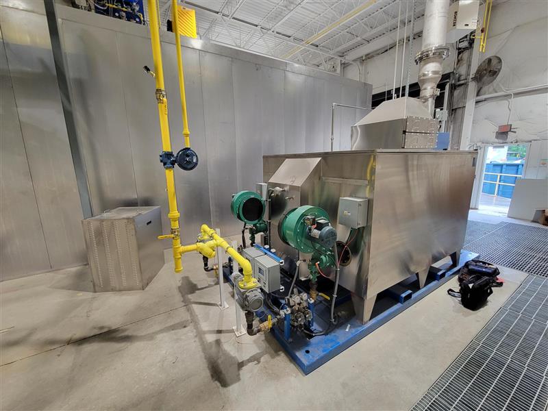 ENCON Thermal Evaporator Model N33V4-260 with an evaporation capacity of 260 gallons per hour used to treat rinse and wash water from a phosphating line